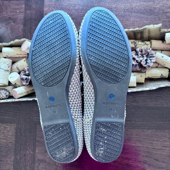 Rothys Limited Edition Multi Metallic Sparkling The Round Flats Shoes Size 11 - Picture 13 of 14